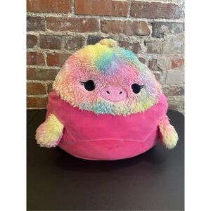 SQUISHMALLOWS Pink/Rainbow/Multi Chick  Poly-Stuffed Toy Lovie Stuffy  Pillow To